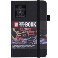 Блокнот Sakura Sketch, 140 г м2, 9х14 см, 80 л, черный, Sakura