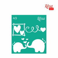 Трафарет багаторазовий самоклеючий, №49, 9х10см, серія „Love“, ROSA TALENT