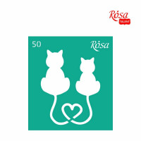 Трафарет многоразовый самоклеющийся, №50, 9х10 см, Серия Love, ROSA TALENT