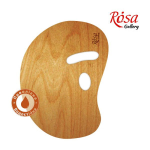 Палітра дерев'яна, овальна МОДЕРН, ергономічна, промаслена, 30х40см, ROSA Gallery