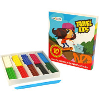 Пластилін "Travel kids", 10 кол., 120 г зі стеком, ГАММА