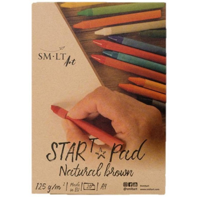 Склейка для ескізів STAR T (Kraft) А4, 125 г/м2, 20л, коричневий колір, SMILTAINIS