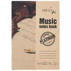Альбом для нот Platinum, Music notes book А5, 100 г/м2, 16л, SMILTAINIS