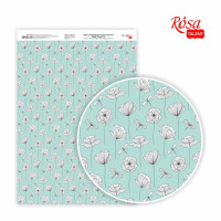 Папір дизайнерський односторонній „Magic flowers“ 6, 21х29,7 см, глянцевий, 250 г/м2, ROSA TALENT