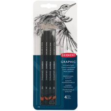 Набір графітних олівців Graphic Soft, 4 шт (6В,4В,2В,НВ), в блістері, Derwent