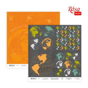 Папір для скрапбукінгу „Make your journey“ 5, двосторонній, 30,48х30,48см, 200 г/м2, ROSA TALENT