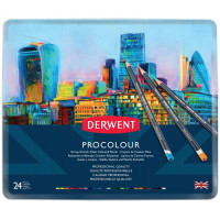 Набор цветных карандашей Procolour, 24цв, метал, Derwent