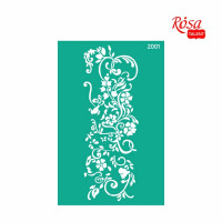 Трафарет багаторазовий самоклеючий, №2001, 13х20см, Серія „Квіти“, ROSA TALENT