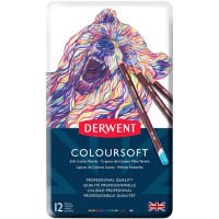 Набір кольорових олівців Coloursoft, 12шт., мет. коробка, Derwent