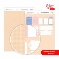 Папір дизайнерський двосторонній матовий „Мереживо“ 8, 21х29,7 см, 200 г/м2, ROSA TALENT