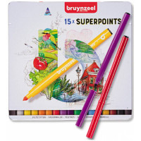 Набор цветных фломастеров EXPRESSION, 15 шт, мет, кор, Bruynzeel