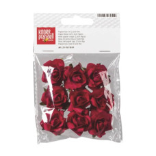 Набір паперових квітів для декору, Червоні, 2,5 см, 9 шт, KnorrPrandell