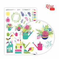Бумага дизайнерская односторонняя Floral garden 9, 21х29,7 см, глянцевая, 250 г м2, ROSA TALENT