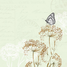 Декупажные салфетки Бабочка на ветви , 33х33 см, 18,5 г м2, 20 шт, Ambiente