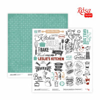 Бумага для скрапбукинга Recipe book 7, двусторонняя, 30,48х30,48 см, 200 г м2, ROSA TALENT