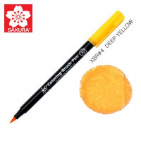 Маркер акварельний пензель KOI Sakura, Жовтий темний №4